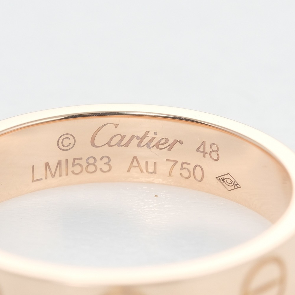 CARTIER Mini Love Wedding K18PG No. 7.5 Women's Ring - Picture 4 of 9
